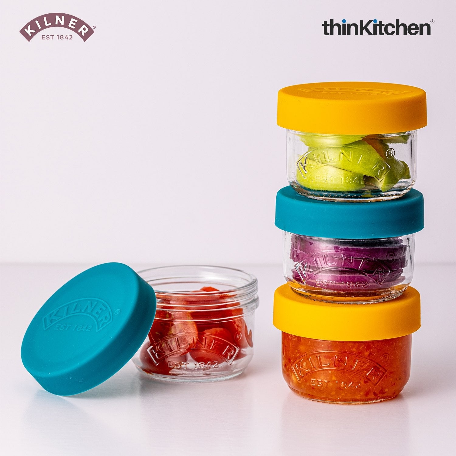 Kilner Premium 125ml Glass Snack & Store Containers | Set of 2 Airtight Jars with Silicone Lids for On-the-Go Snacks, Fruits & Condiments - 5