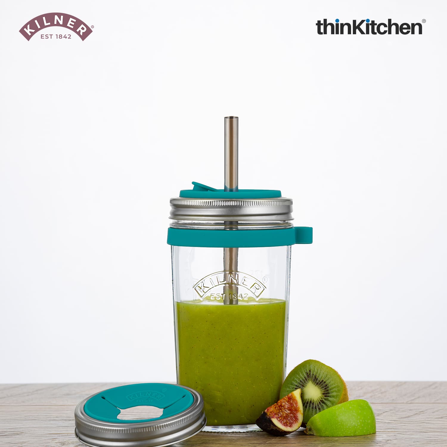 Kilner Smoothie Making Set | Smoothie Glass with Straw | Reusable Smoothie Glass Jar for Homemade Drinks - 5