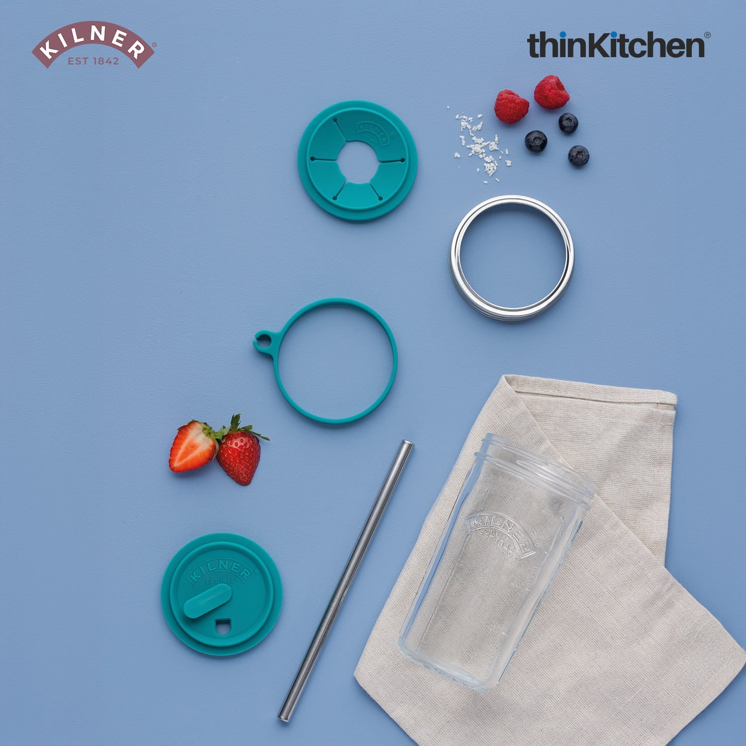 Kilner Smoothie Making Set | Smoothie Glass with Straw | Reusable Smoothie Glass Jar for Homemade Drinks - 7