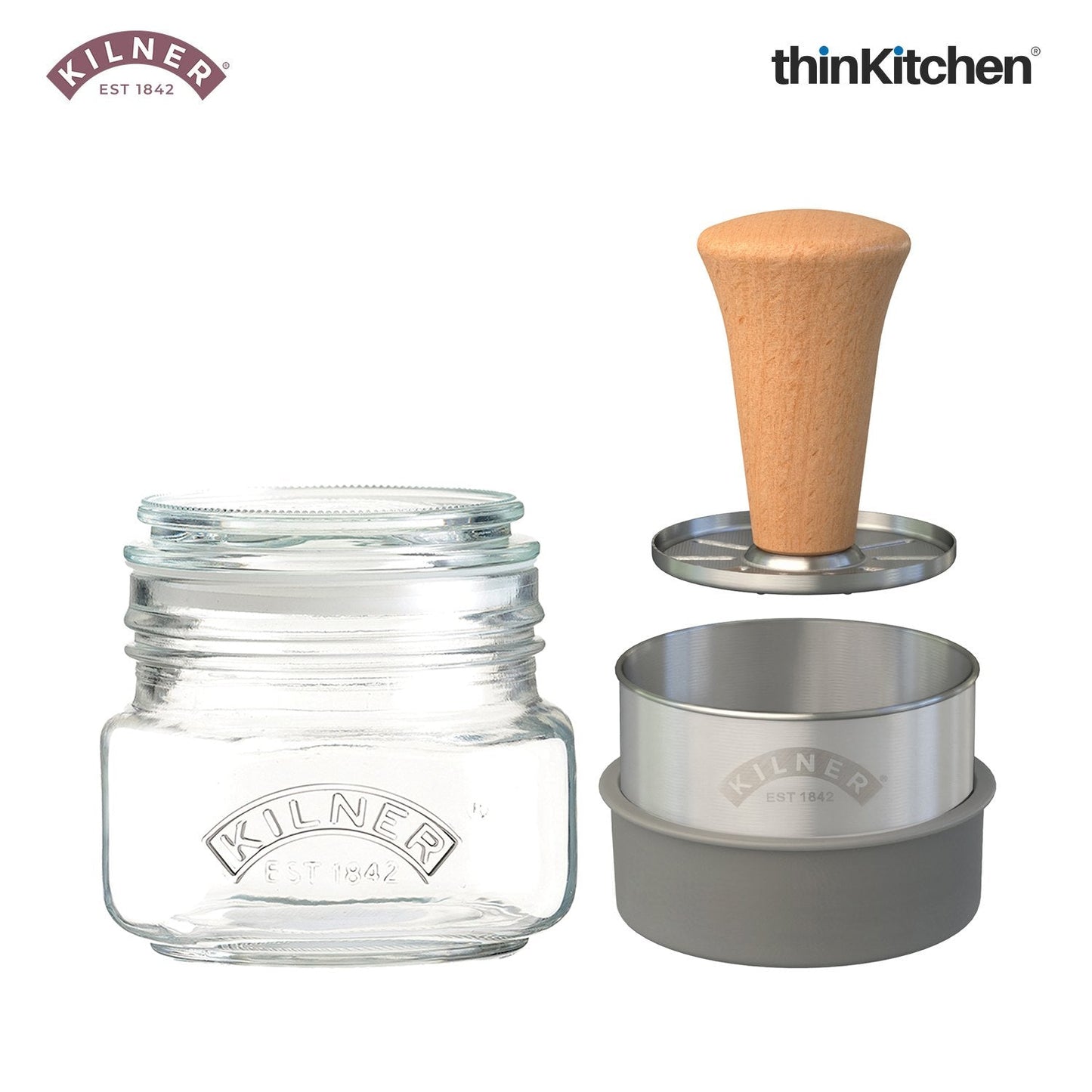 Kilner Mash & Store Set | Premium Glass Jar & Stainless Steel Mashing Tool