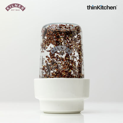 Kilner Sprouting Set | Glass Sprout Jar with Stainless Steel & Ceramic Base