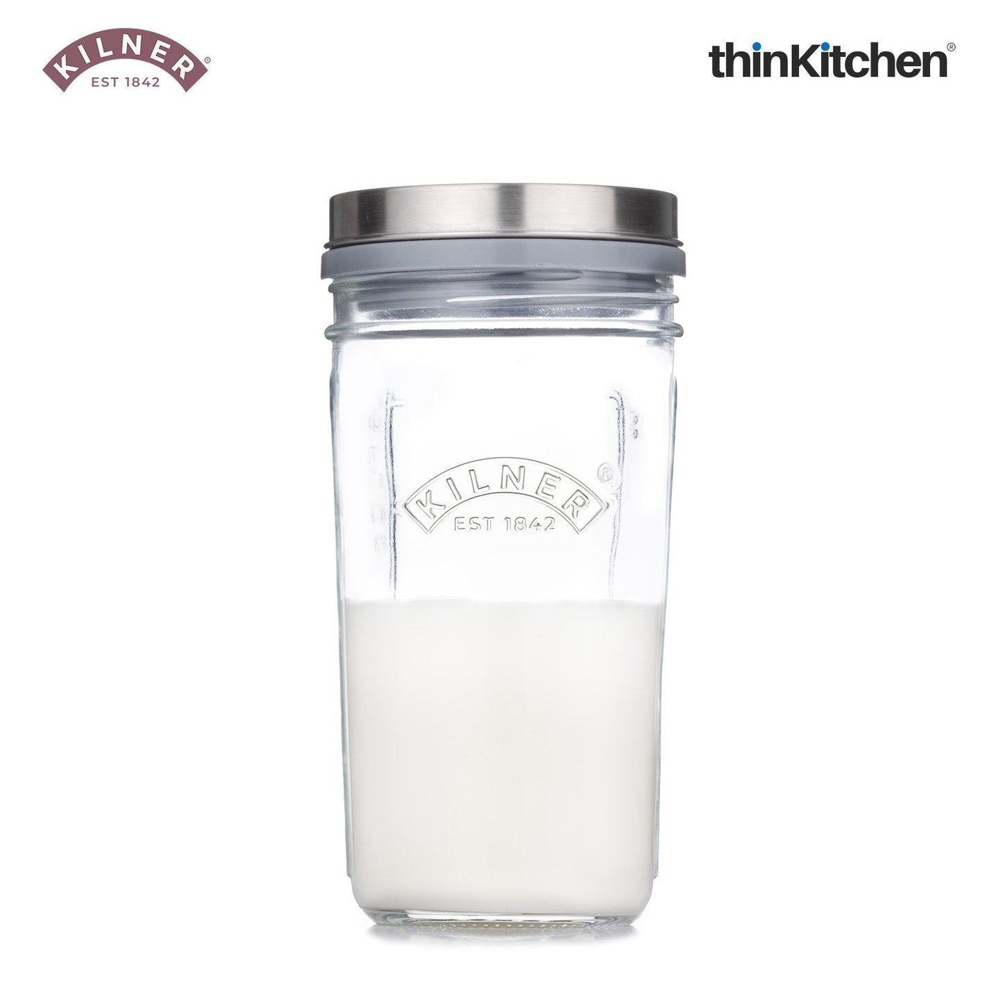 Kilner Kefir Set – 500ml Glass Jar with Strainer Cap, Spoon & Lid | Kefir Starter Kit