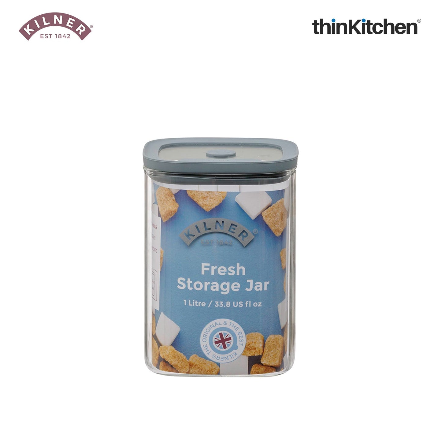 Kilner FRESH STORAGE SQUARE JAR 1 LITRE