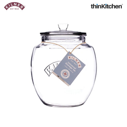 Kilner Premium 850ml Universal Airtight Glass Jar with Push Top Wooden Lid for Dry Food Like Grains, Pulses, Spices, And Cereals | Transparent, BPA Free, Reusable Kitchen Storage Container