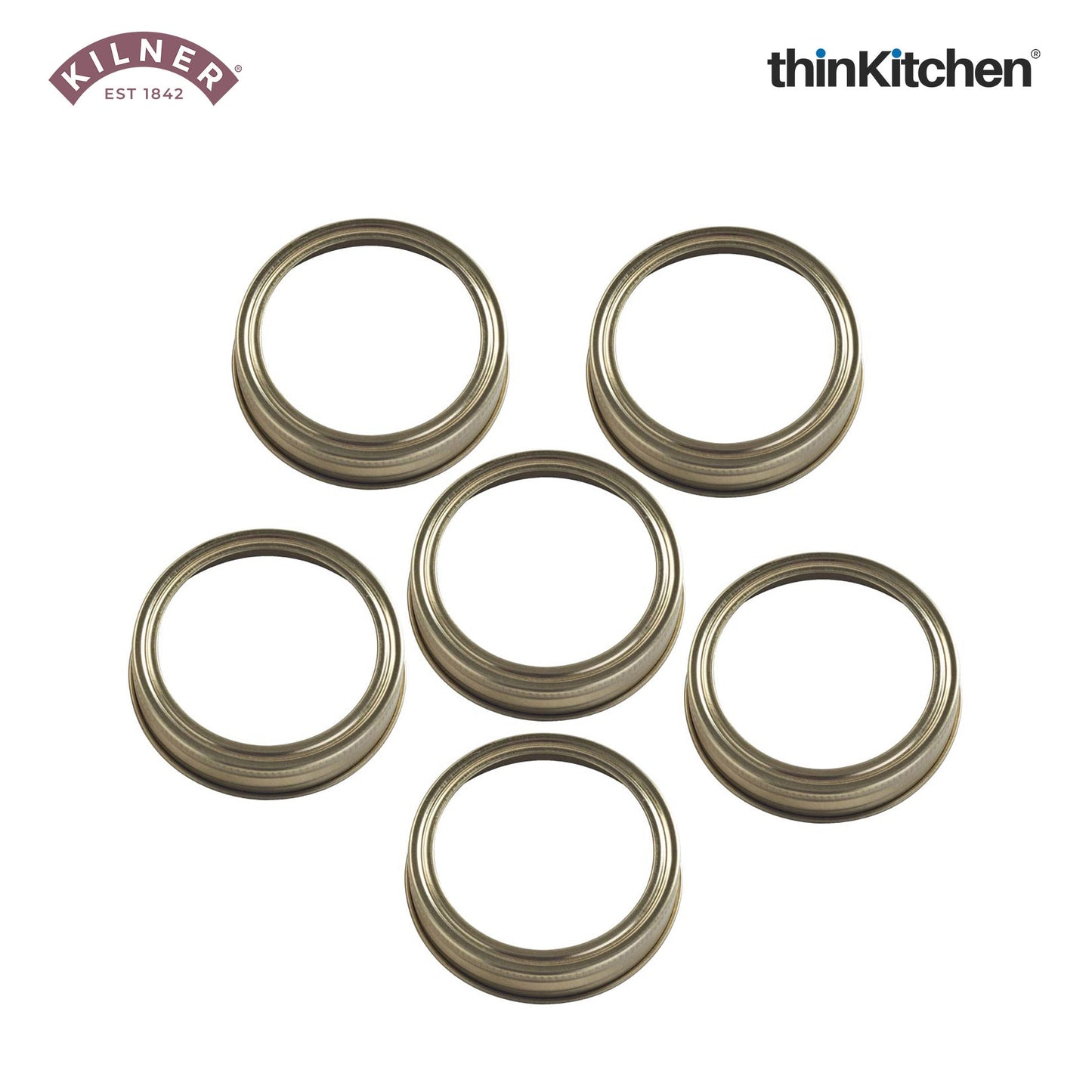Kilner Set Of 6 W/Mouth Screw Bands