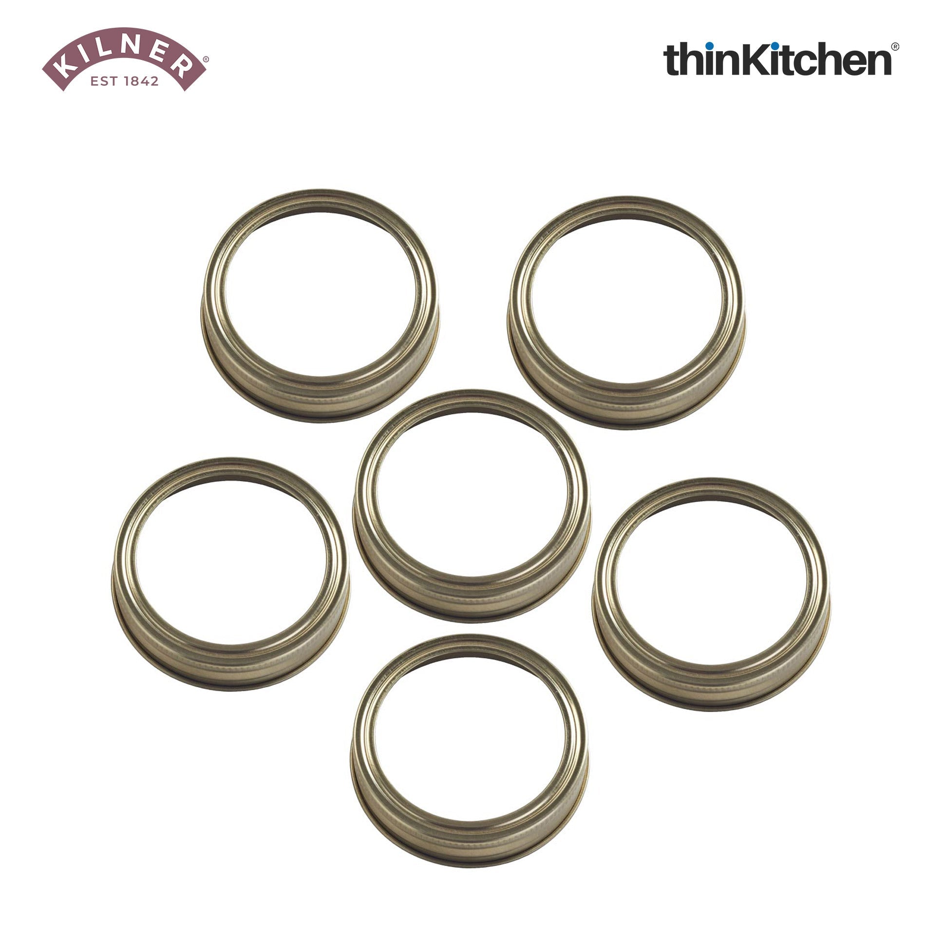 Kilner Set Of 6 W/Mouth Screw Bands - 2