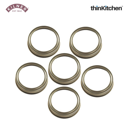 Kilner Set Of 6 W/Mouth Screw Bands