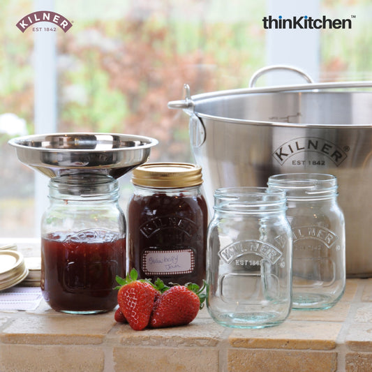 Kilner Premium 1 Litre Glass Preserve Jar | Traditional Preserving & Canning Jar with Secure 2-Piece Lid