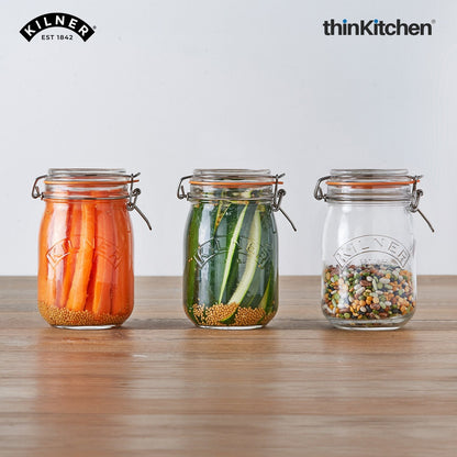 Kilner Clip Top Round Glass Jar – Airtight, BPA-Free, Stylish Storage for Pickles, Pantry & More