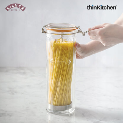 Kilner 2.2 Litre Facetted Clip Top Glass Storage Jar – Vintage Style Kitchen Storage Containe