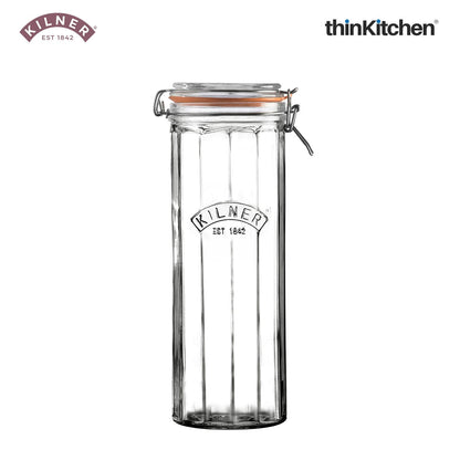 Kilner 2.2 Litre Facetted Clip Top Glass Storage Jar – Vintage Style Kitchen Storage Containe