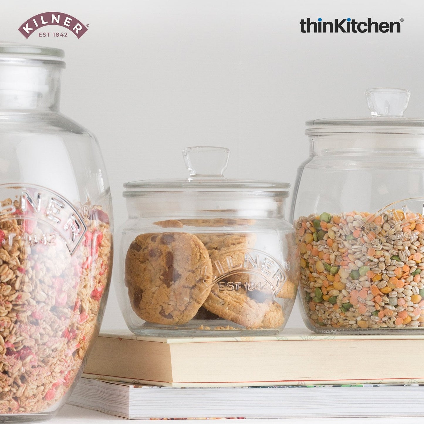 Kilner Universal Glass Storage Jar – Premium Airtight 850ml Glass Jar for Kitchen Storage, Tea, Coffee, Sugar & More – BPA-Free, Stylish & Sustainable Container