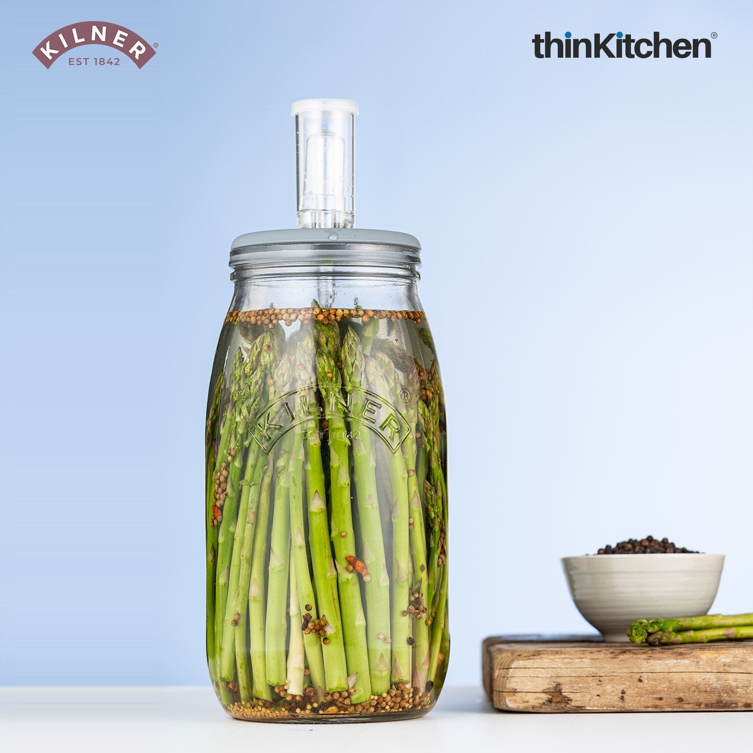 Kilner Fermentation Set 3 Litre | Premium Glass Fermenting Jar with Airlock & Ceramic Weights - 1