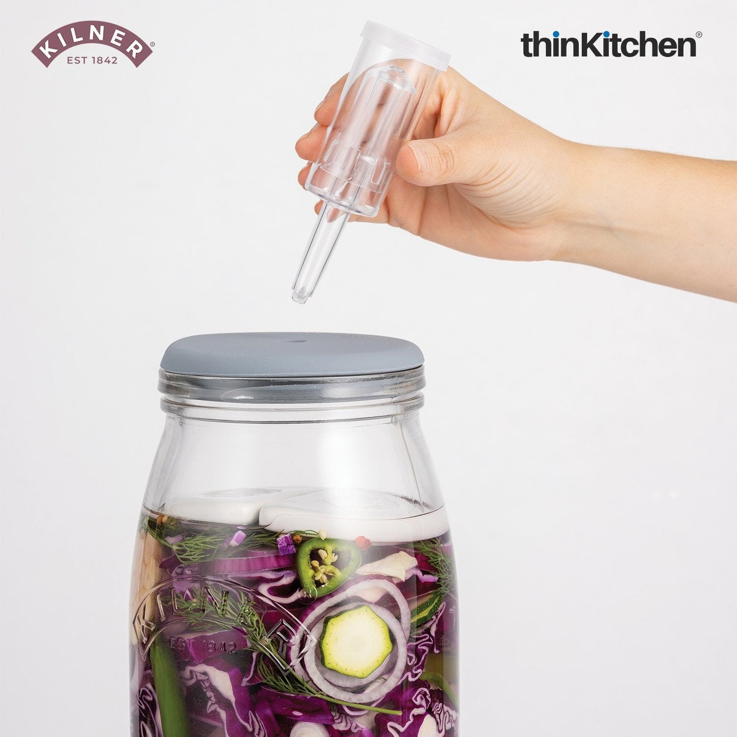 Kilner Fermentation Set 3 Litre | Premium Glass Fermenting Jar with Airlock & Ceramic Weights