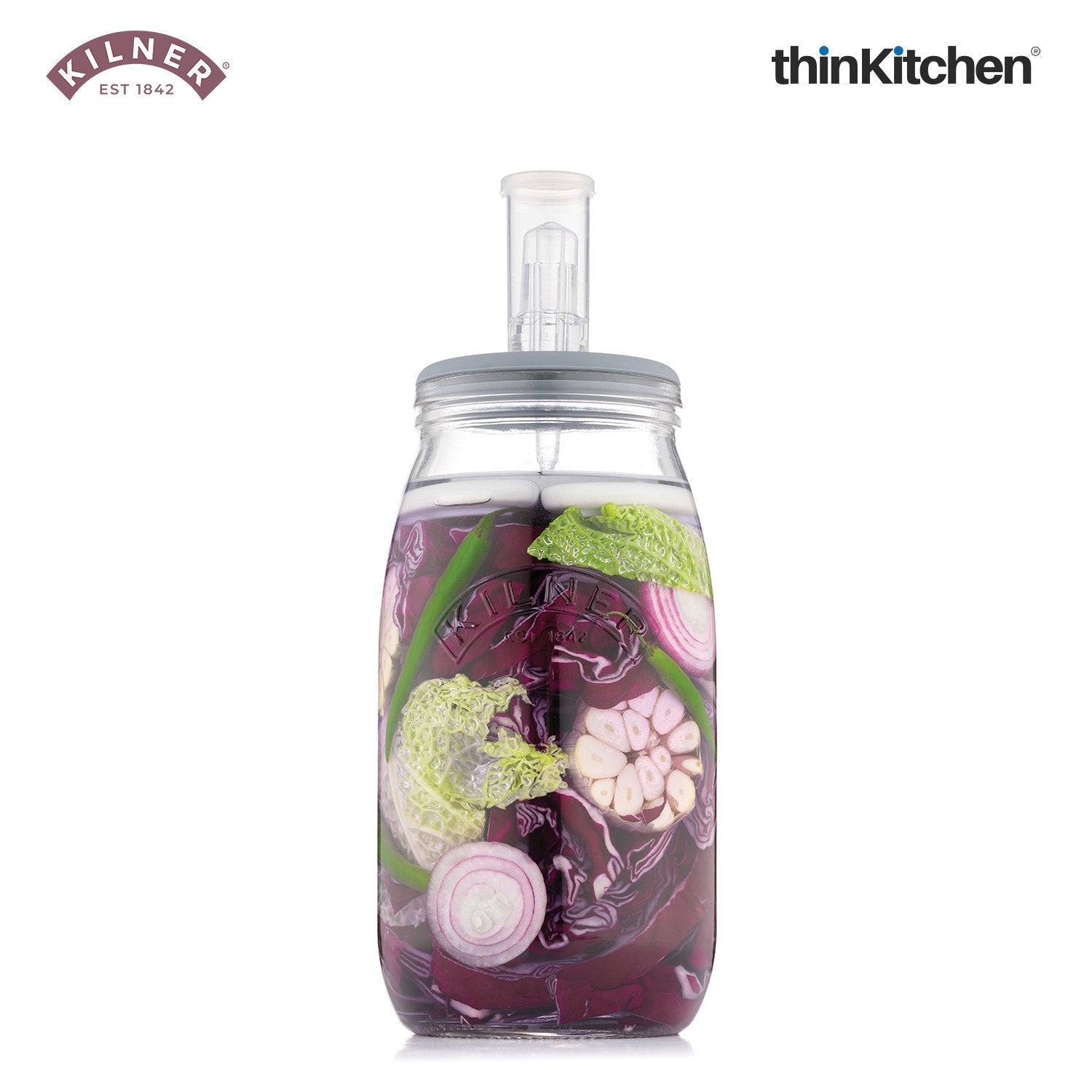 Kilner Fermentation Set 3 Litre | Premium Glass Fermenting Jar with Airlock & Ceramic Weights - 6