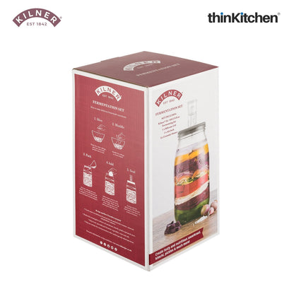 Kilner Fermentation Set 3 Litre | Premium Glass Fermenting Jar with Airlock & Ceramic Weights