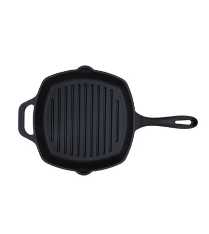 Victoria Cast Iron Grill Pan. Square Grill Pan, Seasoned with 100% Kosher Certified Non-GMO Flaxseed Oil, Black