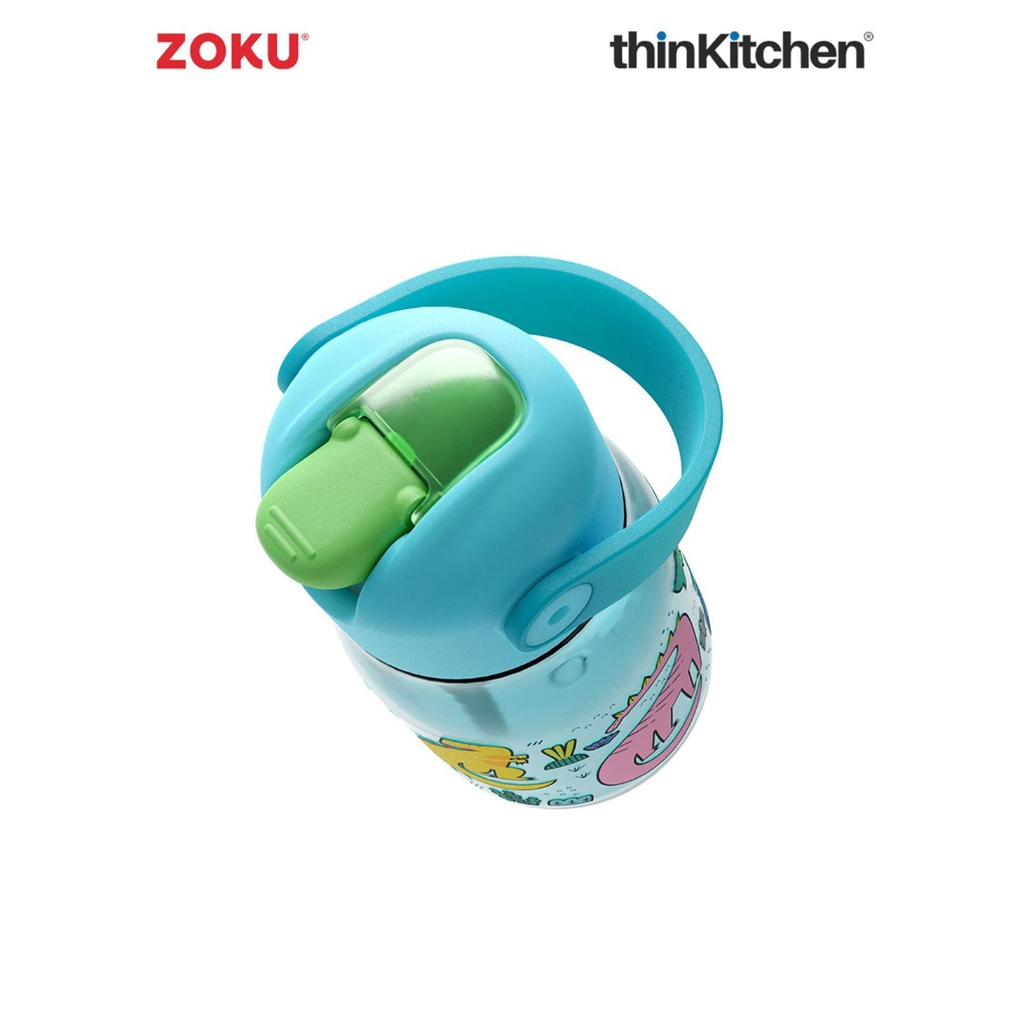 Zoku Combo sets of Dino Kids Flip Straw Bottle x  Neat Bento Box