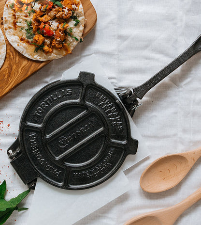 Victoria 8-Inch Cast Iron Tortilla Press | Commercial-Grade Tortilla Maker for Tortillas, Tacos, Roti, Puri & More | Durable HD Iron, Made in Colombia