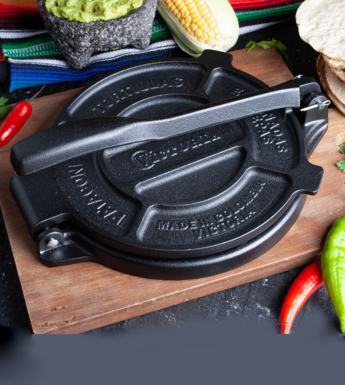 Victoria 8-Inch Cast Iron Tortilla Press | Commercial-Grade Tortilla Maker for Tortillas, Tacos, Roti, Puri & More | Durable HD Iron, Made in Colombia