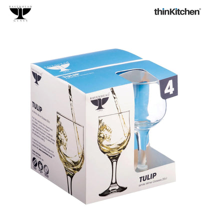 Ravenhead Tulip set of 4 White Wine Glasses, 20 CL