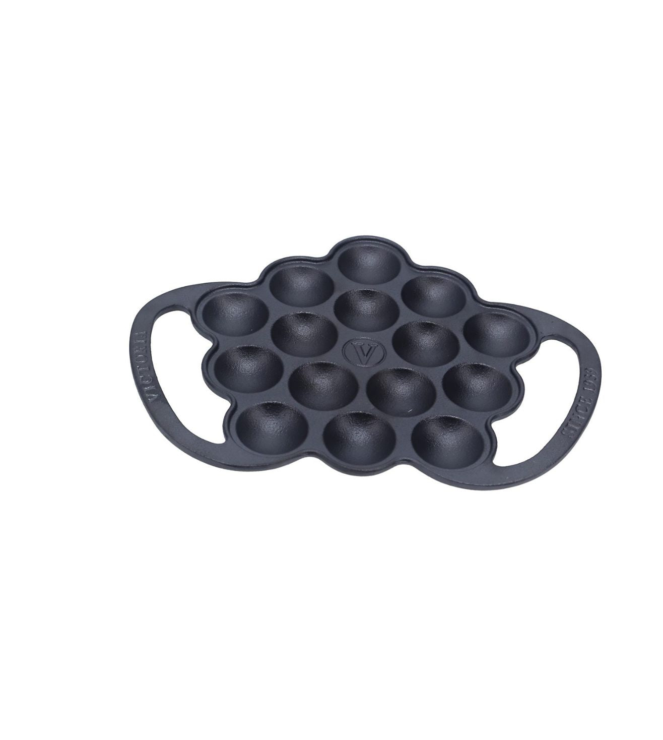 Victoria Cast Iron Poffertjes Dutch Pancake Pan with Loop Handles, Preseasoned with Flaxseed Oil, Made in Colombia - 3