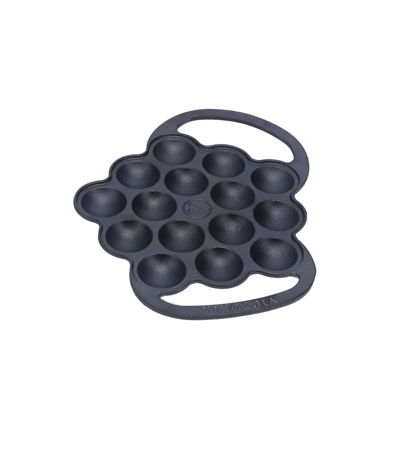 Victoria Cast Iron Poffertjes Dutch Pancake Pan with Loop Handles, Preseasoned with Flaxseed Oil, Made in Colombia