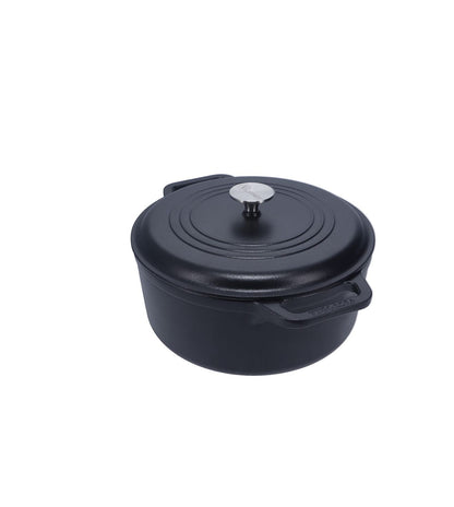 Victoria 7-Quart Cast Iron Dutch Oven with Lid and Dual Loop Handles, Seasoned with Flaxseed Oil, Made in Colombia, Black
