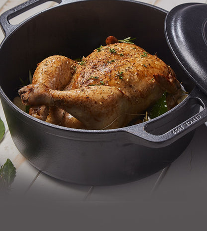 Victoria 6-Quart Cast Iron Dutch Oven with Lid and Dual Loop Handles, Seasoned with Flaxseed Oil, Made in Colombia,Black