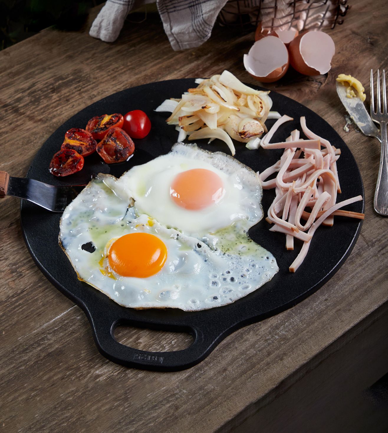 Victoria 12-Inch Cast Iron Tawa Dosa Pan | Pre-Seasoned Cast Iron Dosa Tawa, Crepe & Pizza Pan with Loop Handle | Durable Cast Iron Dosa Pan Made in Colombia