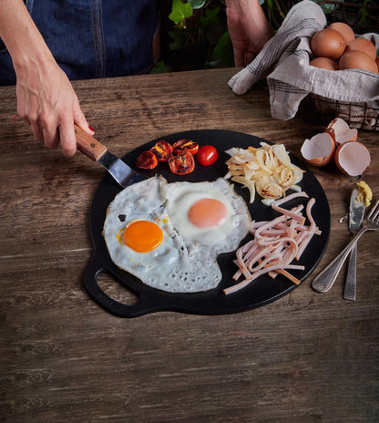 Victoria 12-Inch Cast Iron Tawa Dosa Pan | Pre-Seasoned Cast Iron Dosa Tawa, Crepe & Pizza Pan with Loop Handle | Durable Cast Iron Dosa Pan Made in Colombia