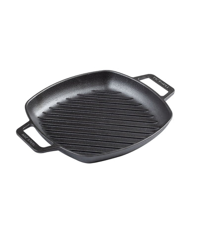 Victoria Cast Iron Square Grill Pan with Double Loop Handles, Made in Colombia, 10 Inches