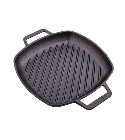 Victoria Cast Iron Square Grill Pan with Double Loop Handles, Made in Colombia, 10 Inches