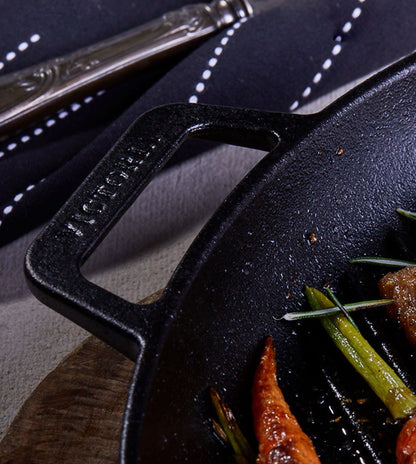 Victoria Cast Iron Square Grill Pan with Double Loop Handles, Made in Colombia, 10 Inches