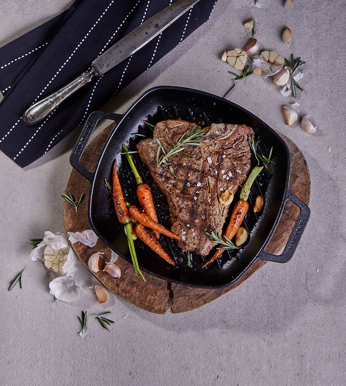 Victoria Cast Iron Square Grill Pan with Double Loop Handles, Made in Colombia, 10 Inches