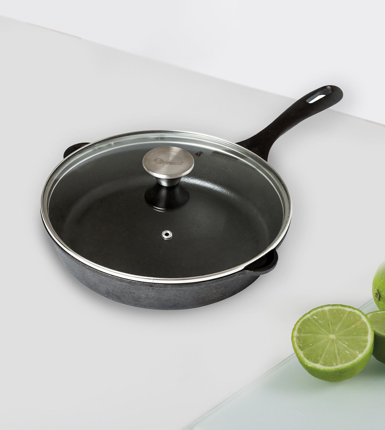 Victoria Round 10-Inch Glass Lid for Cast Iron Skillet or Pan, Custom Made for Only Victoria Brand, Diameter 9.5-Inch - 10