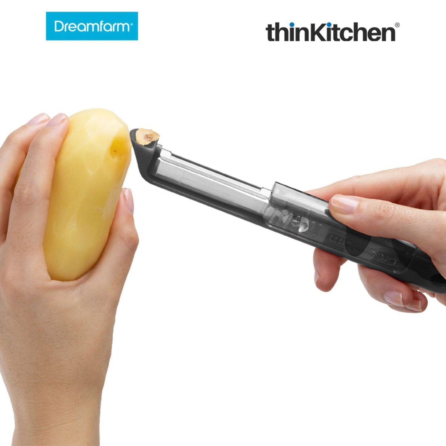 The Dreamfarm Power Prep Kit: Clongs Stainless-Steel Tongs with Silicone Heads x Ograte Two-sided Speed Grater x Sharple Self-Sharpening Vegetable Peeler