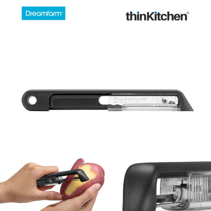 The Dreamfarm Power Prep Kit: Clongs Stainless-Steel Tongs with Silicone Heads x Ograte Two-sided Speed Grater x Sharple Self-Sharpening Vegetable Peeler