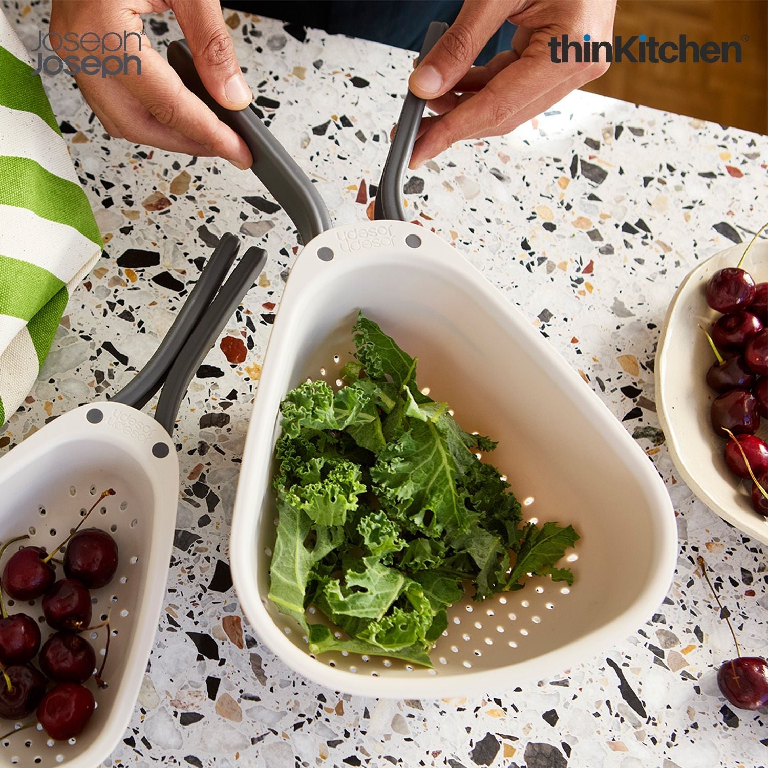 Joseph Joseph Droplet Large Plastic Folding Colander - 2