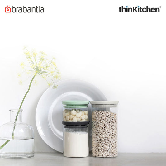 Brabantia Transparent Stackable Glass Jars Set of 3 Pcs