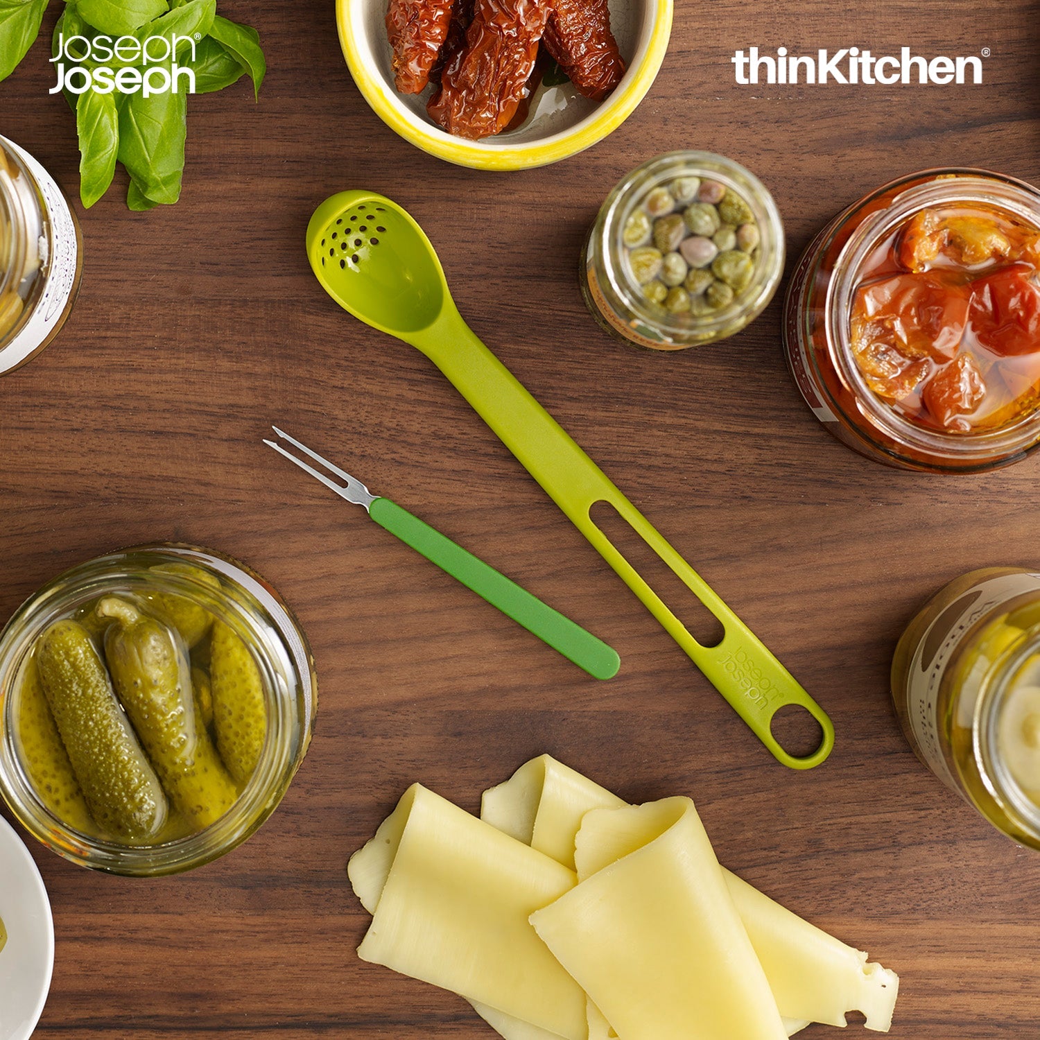 Joseph Joseph Scoop Pick 2 Piece Antipasti Set Green - 5