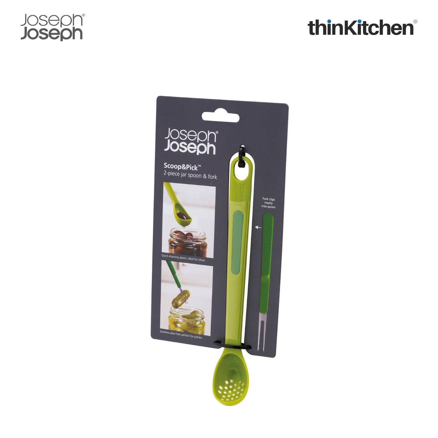 Joseph Joseph Scoop Pick 2 Piece Antipasti Set Green - 6