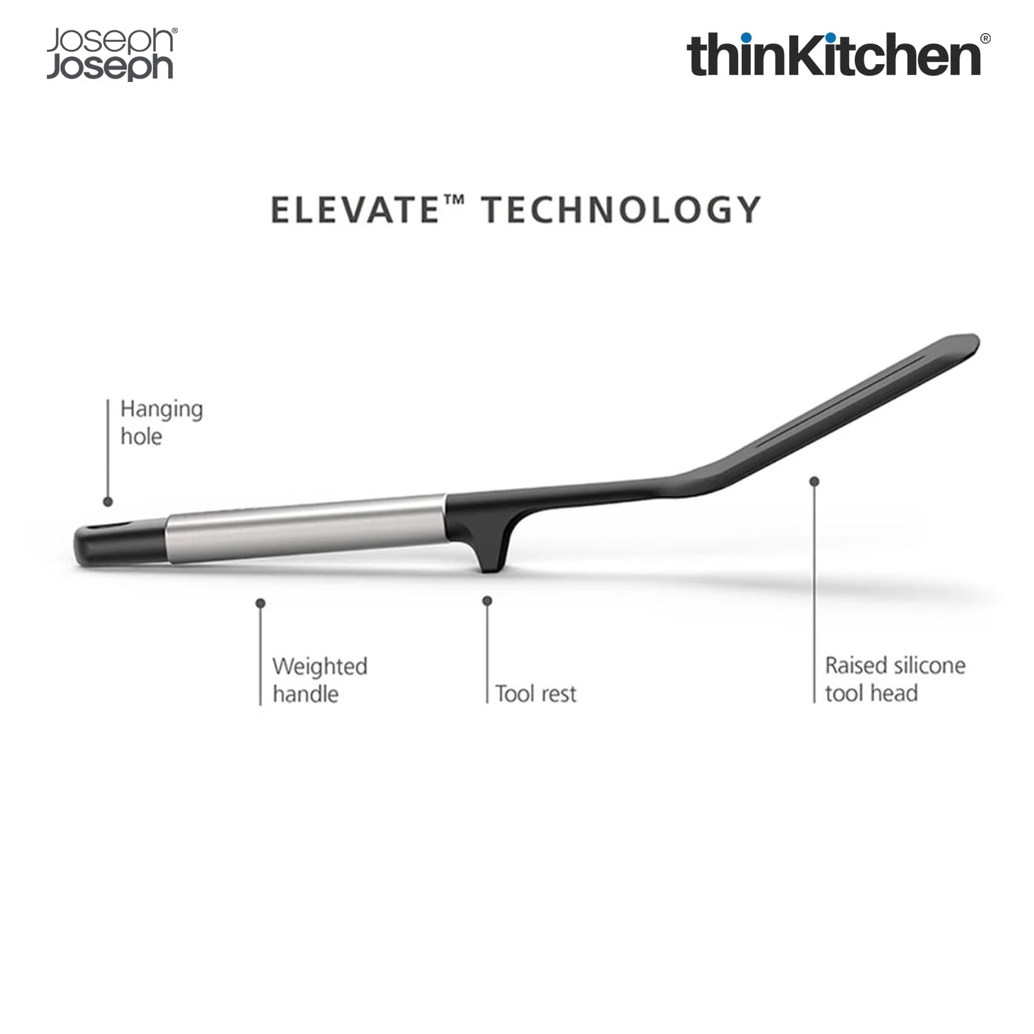 Joseph Joseph Elevate™ Silicone Slotted turner with stainless steel handle - 3