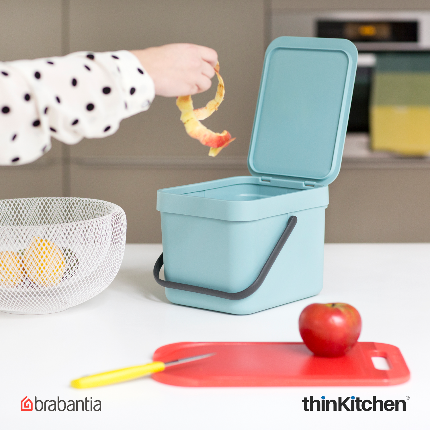 Brabantia, Waste Management, Dustbin, Sort & Go Waste Bin, 6 Litre, Mint - 1