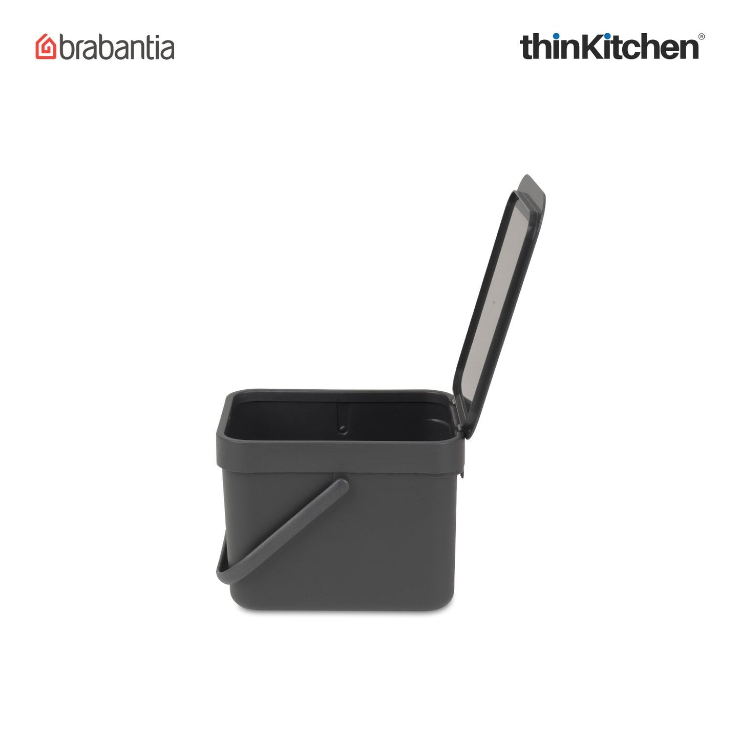Brabantia, Sort&Go, Dustbin, Sort & Go Waste Bin, 6 Litre, Grey
