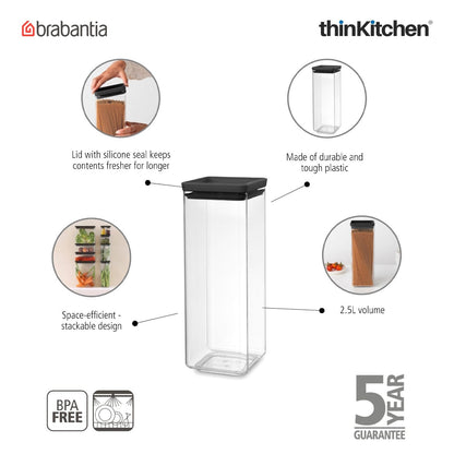 Brabantia Square Food Storage Canister 2 5 Litre