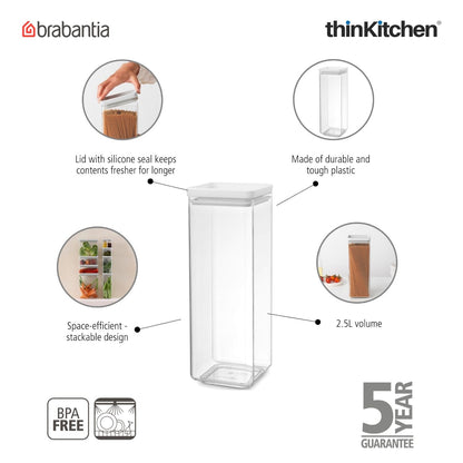 Brabantia Square Food Storage Canister 2 5 Litre 1