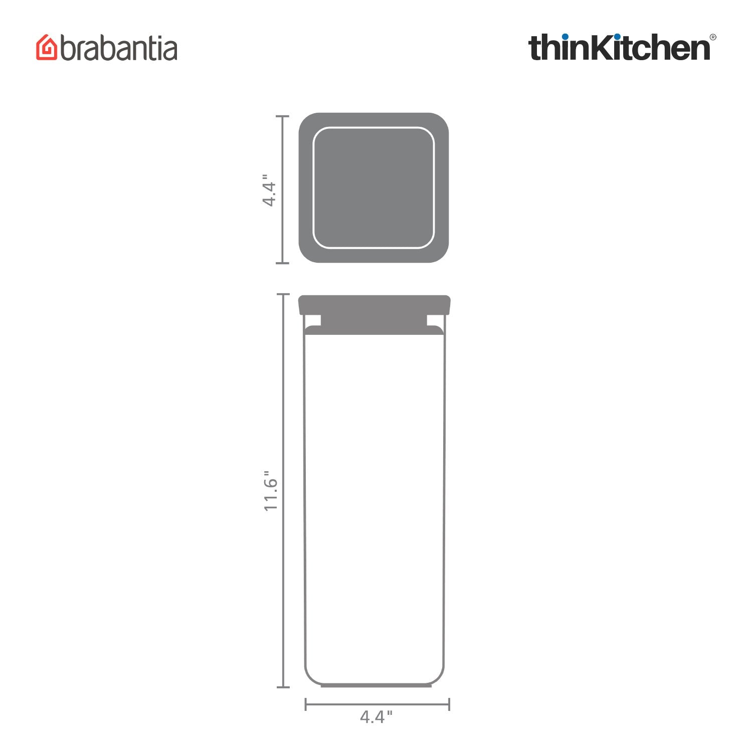 Brabantia Square Food Storage Canister 2 5 Litre 1 - 3