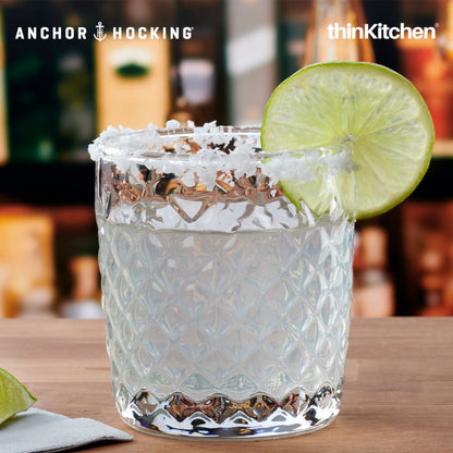 Anchor Hocking Cross-Hatch Rocks Glass- 295 ml