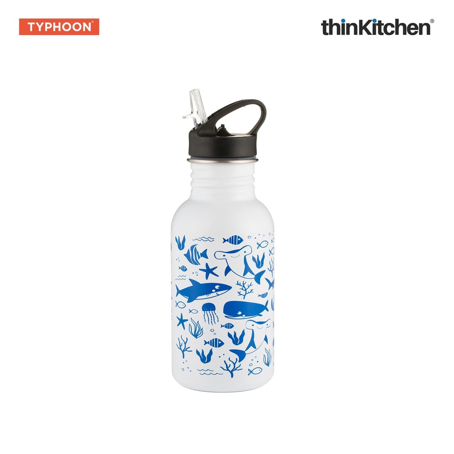 Typhoon x Brabantia combo set: Pure Color Change Sealife Bottle x Make & Take Large Lunch Box